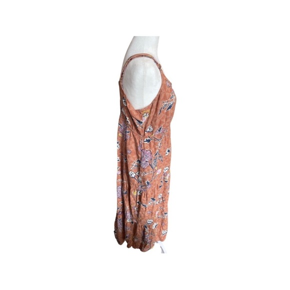 Sonoma orange linen floral midi dress OX - Picture 2 of 5